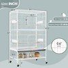 Yaheetech 52"H Rolling Bird Cage Parrot Cage with 3 Perches & Extra Storage Shelf - 3 of 4
