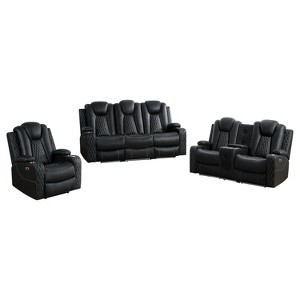 Home Imports Emporium Sofa Set Reclining Home Theater Seating Set with LED Lighting - 1 of 4