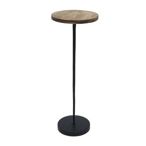 Sagebrook Home 25" Metal and Wood Round Table Brown/Black: Novelty Hand-Painted, No Assembly Required - 1 of 4