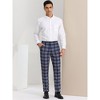 Lars Amadeus Men's Plaid Business Regular Fit Formal Prom Checked Trousers - 3 of 4