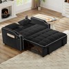 54.7'' Velvet Foldable Recliner Double Seat Sleeper Sofa with USB Port, Side Pockets, and Adjustable Backrest - 2 of 4