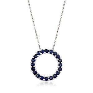 Ross-Simons 1.00 ct. t.w. Sapphire Circle Of Eternity Necklace in Sterling Silver - 1 of 4