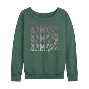 Women's - Barbie - Barbie Mama Lightweight French Terry Wide Neck Long Sleeve Shirt - 1 of 4