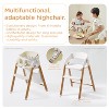 KUB 3 in 1 Foldable High Chairs for Babies and Toddlers with 5 Point Harness, Removable Tray & Seat, Convertible Infant Feeding Chair, White - 2 of 4
