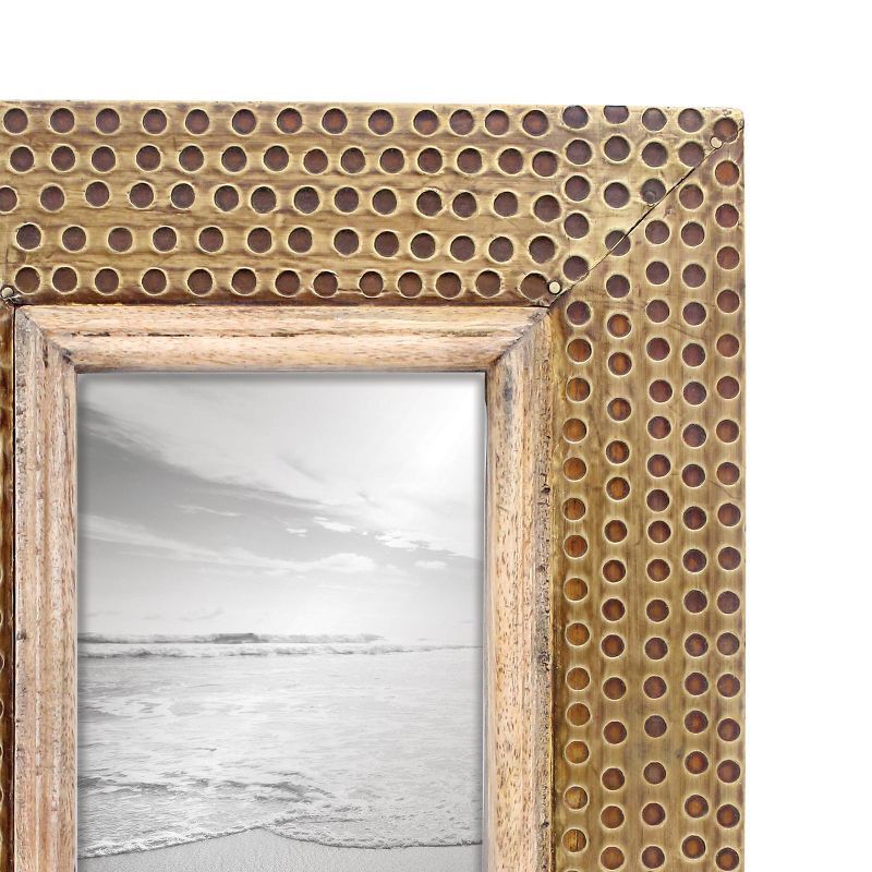4 x 6 inch Decorative Distressed Hammered Brass Metal Picture Frame - Foreside Home & Garden, 4 of 6