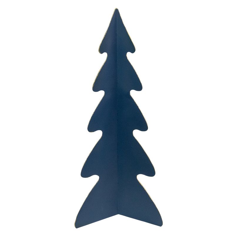 Northlight 15" Blue Triangular Christmas Tree with a Curved Design Tabletop Decor, 1 of 6