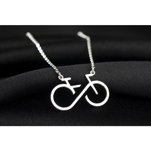 Infinity Bicycle Necklace, Ride forever in Sterling Silver Necklace for Women - 1 of 2