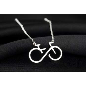 Infinity Bicycle Necklace, Ride forever in Sterling Silver Necklace for Women