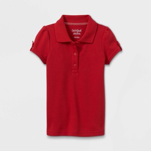 Toddler Girls' Short Sleeve Interlock Uniform Polo Shirt - Cat & Jack™ - 1 of 3