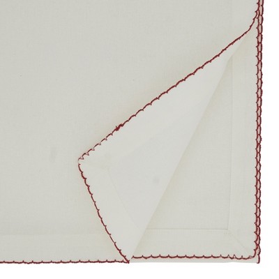 Red Cotton Whip Stitched Table Runner, 16 x 108 Inches