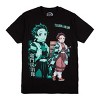 Demon Slayer Oversized Tanjiro Graphics Crew Neck Short Sleeve Men's Black T-shirt - 4 of 4