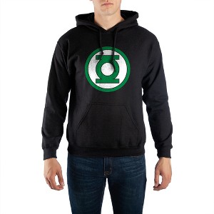 Mens Green Lantern Comic Book Superhero Black Hooded Sweatshirt - 1 of 1