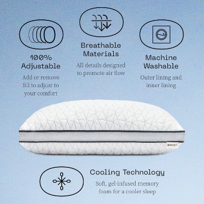 King Size White Cooling Gel Memory Foam Pillow