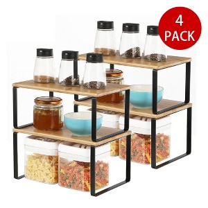 Cabinet Organizer Shelf, Kitchen Counter Shelves, Kitchen Storage, Spice Rack, Stackable, Expandable, Metal and Engineered Wood - 1 of 4