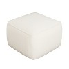 Vynxaria Modern Corduroy Square Ottoman with Dense Foam Padding and Pocket Coil Springs,White - 3 of 4