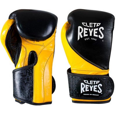 Cleto Reyes High Precision Hook and Loop Training Boxing Gloves - Black/Yellow