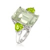 Ross-Simons 11.00 Carat Emerald-Cut Prasiolite and 1.40 ct. t.w. Peridot Ring in Sterling Silver - 3 of 4