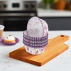 Unique Bargains Princess Castle Print Disposable Baking Cups Greaseproof Paper Purple White 1.97"x1.18" 100 Pcs - 2 of 4