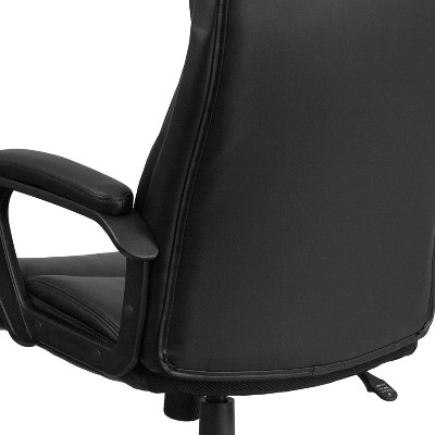 ErgoExecutive High Back Black Leather & Mesh Swivel Chair with Arms