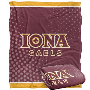 Iona College Logo Dots Silky Touch Blanket White 50x60 - 1 of 4