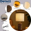 ALOADECOR Japandi Solid Wood Base Table Lamp Modern Classic Nightstand Lamp with Beige Fabric Shade for Bedside Foyer Dining Room(2-Pack) - 4 of 4