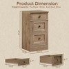 Brafabhome 31" Tall Farmhouse 3 Drawers Nightstands Set of 2, Narrow Bedside Tables w/ Retro Handle, Rustic Wood Night Stand w/ Storage for Bedroom - 2 of 4