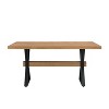 Christopher Knight Home Carol 63" Rustic Metal and Wood X-Shape Dining Table - 2 of 4