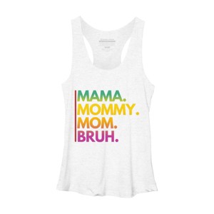 Women's Design By Humans Mother's Day Mama Mommy Mom Bruh Rainbow Text By punsalan Racerback Tank Top - 1 of 2