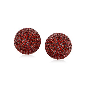Ross-Simons 4.00 ct. t.w. Garnet Button Earrings in Sterling Silver - 1 of 3