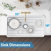 Whizmax White Farmhouse Sink 33 inch, Kitchen Sink Deep Drop In Farm Sink Undermount with Custom Bottom Grid & Strainer Drain - 4 of 4