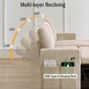 Dyonery 81 "bunk sofa bed, L-shaped sofa, pull-out sofa, reclining backrest, reversible storage lounge chair, tool-free assembly, corduroy - 3 of 4