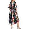 HAPPY BAY Women's House Daily Routine Evening Wear Loungewear Maxi Kaftan Casual Long Slit Dress Caftan Dresses for Women One Size Multicolored Floral - 3 of 4