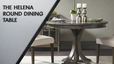 Helena Round Dark Gray Reclaimed Wood Dining Table