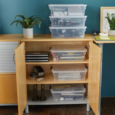 Clear Stackable Plastic Storage Containers with Lids, 16 Quart, 6-Pack