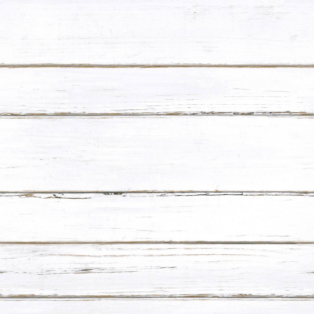 Photos - Wallpaper Roommates Shiplap White Peel and Stick  