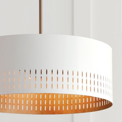 Dash 3-Light Incandescent Pendant with Aged Brass & White Metal Shade