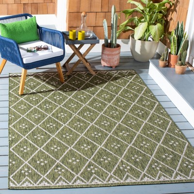 Gray Synthetic Easy-Care Rectangular Outdoor Rug - 59"x5"