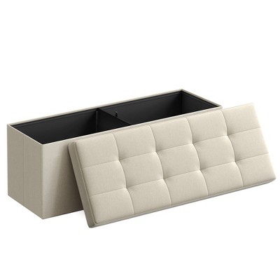 SONGMICS Storage Ottoman Bench Ottoman with Storage Footstool Hold up to 660 lb for Bedroom Living Room