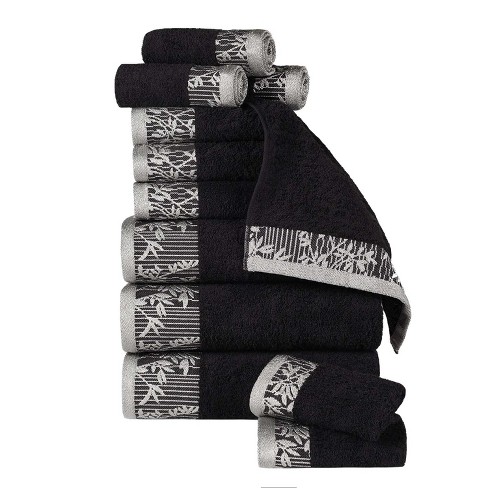 Black Bath Towels, Black and White, Black Bathroom, Decorated