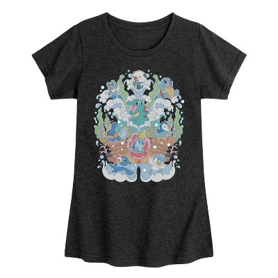 Girls' - Pokémon - Water Starters Group Fitted Short Sleeve Graphic T-Shirt