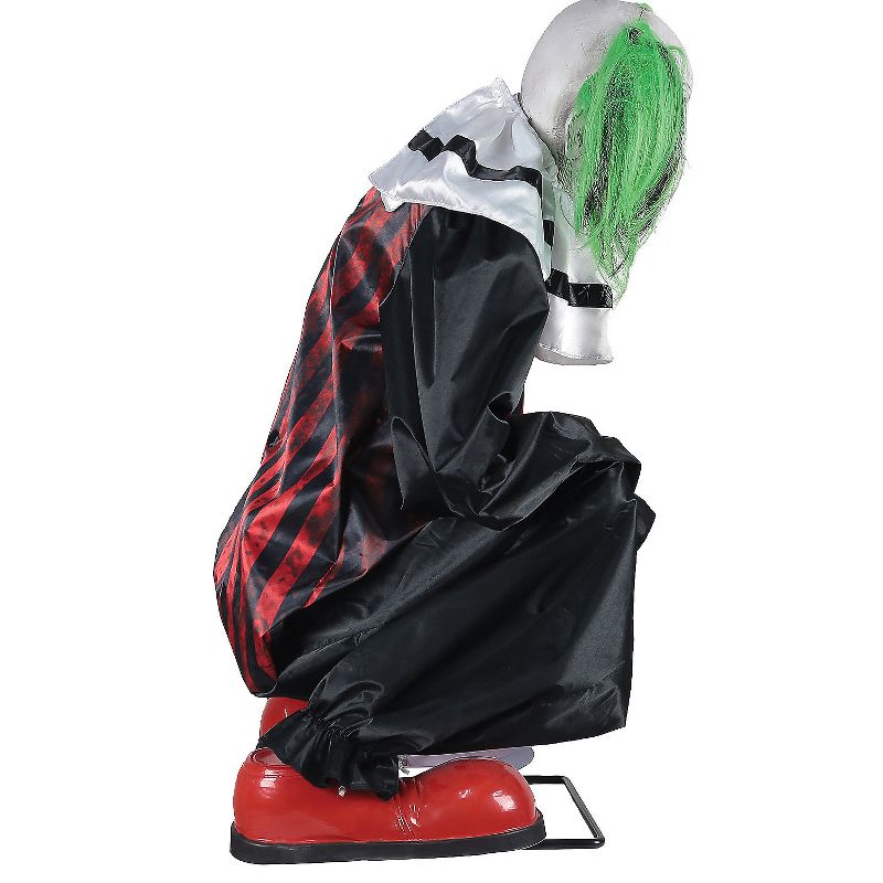 Seasonal Visions Animated Crouching Clown Halloween Decoration -  - Red, 3 of 5