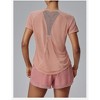 Women's Quick-Dry Athletic T-Shirt Mesh Back Lightweight Short Sleeve Workout Top - 2 of 2