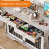 47" Large Dog Furniture Crate, Heavy Duty Dog Kennel Indoor with 2 Storage Draws & Removable Divider for Large/Medium/Small Dogs - 4 of 4