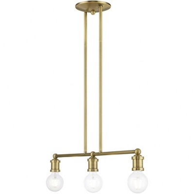 Lansdale Antique Brass 3-Light Linear Chandelier