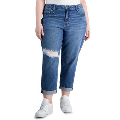 Celebrity Pink Womens Bestie Cuffed Girlfriend Cropped Jeans