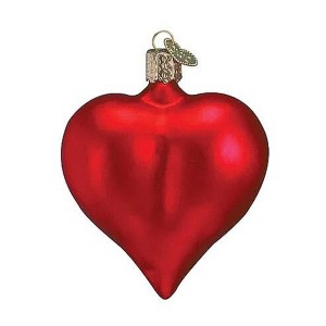 Old World Christmas 3.0 Inch Large Matte Heart Valentine's Day Love Christ Tree Ornaments - 1 of 3