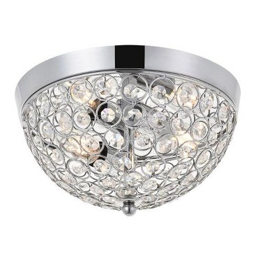 Taye Chrome and Glass 2-Light Flush Mount