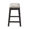 Simple Relax Set of 2 Counter Height Saddle Stools in Dark Grey and Beige - 3 of 4