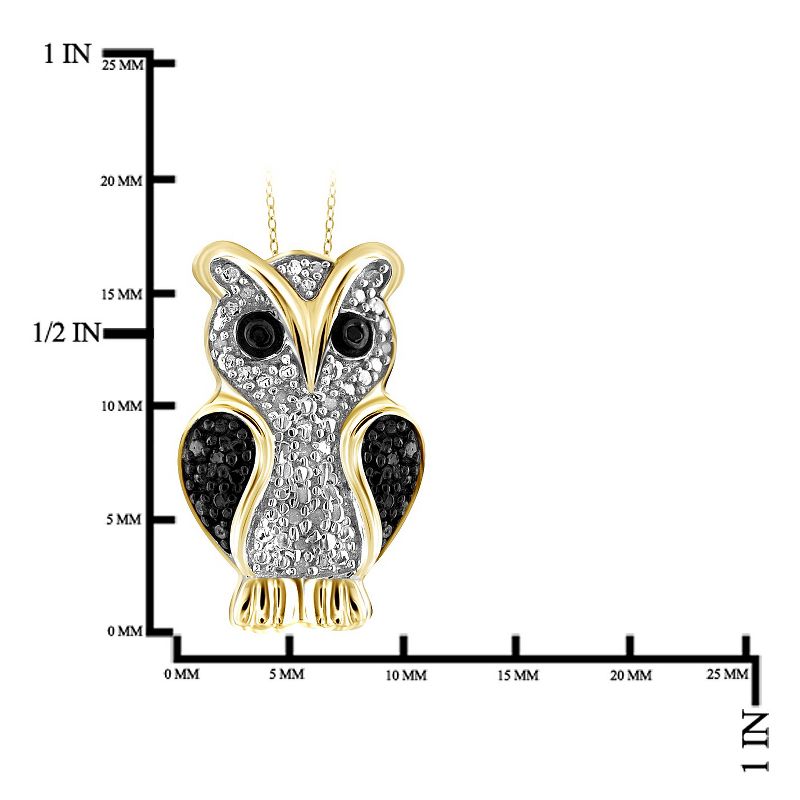 120 CT. T.W. Round-Cut Black and White Diamond Pave Set Owl Pendant (18"), 2 of 3