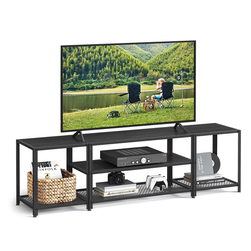 VASAGLE TV Stand Industrial Entertainment Center, Modern TV Console with Open Storage Shelves, 2 of 7